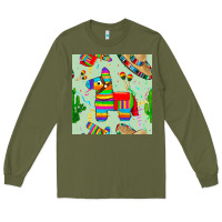 Army Green pinata seamless pattern Long Sleeve Tee - BundleAndBundleShop