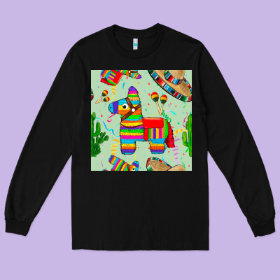 Pinata Seamless Pattern Long Sleeve Tee Designed By Bundleandbundleshop