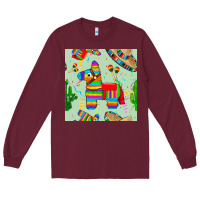 Burgundy pinata seamless pattern Long Sleeve Tee - BundleAndBundleShop