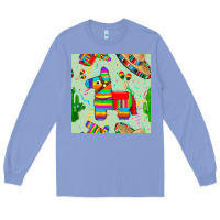 Colony Blue pinata seamless pattern Long Sleeve Tee - BundleAndBundleShop