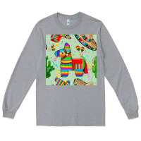 Heather Grey pinata seamless pattern Long Sleeve Tee - BundleAndBundleShop