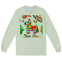 Matcha pinata seamless pattern Long Sleeve Tee - BundleAndBundleShop