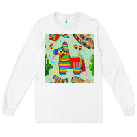 White pinata seamless pattern Long Sleeve Tee - BundleAndBundleShop