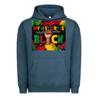 Pigment Midnight Navy my history is black Urban Hoodie - TumblerDesignByShophia