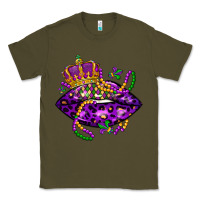 Army Green mardi gras lips Classic Tee - LillyAllenDesigns