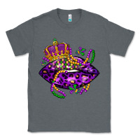 Charcoal Heather mardi gras lips Classic Tee - LillyAllenDesigns