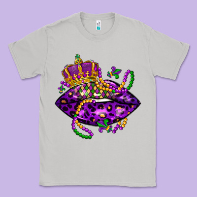 Mardi Gras Lips Classic Tee Designed By Lillyallendesigns