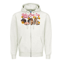 Oatmeal Heather holy cow i'm one Zipper Hoodie - MaliasSmallBusiness