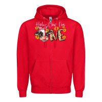 Red holy cow i'm one Zipper Hoodie - MaliasSmallBusiness