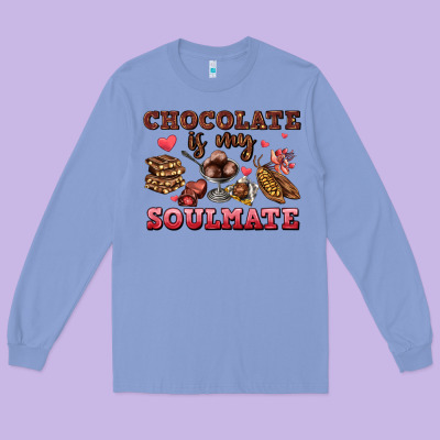Chocolate Is My Soulmate Long Sleeve Tee Designed By Adodesignshop