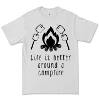 Dove Grey life is better around a campfire Premium Tee - Unal Design