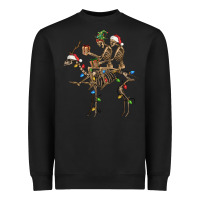 Black Christmas deer and skeletons Heavyweight Sweatshirt - FaDigitalArtStudio
