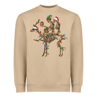 Mushroom Christmas deer and skeletons Heavyweight Sweatshirt - FaDigitalArtStudio