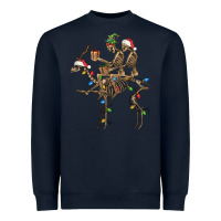 Navy Christmas deer and skeletons Heavyweight Sweatshirt - FaDigitalArtStudio