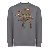 Storm Christmas deer and skeletons Heavyweight Sweatshirt - FaDigitalArtStudio