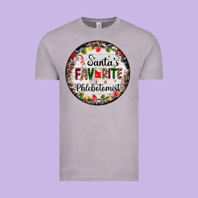 Christmas Santas Favorite Phlebotomist Light Vintage Tee Designed By Adodesignshop
