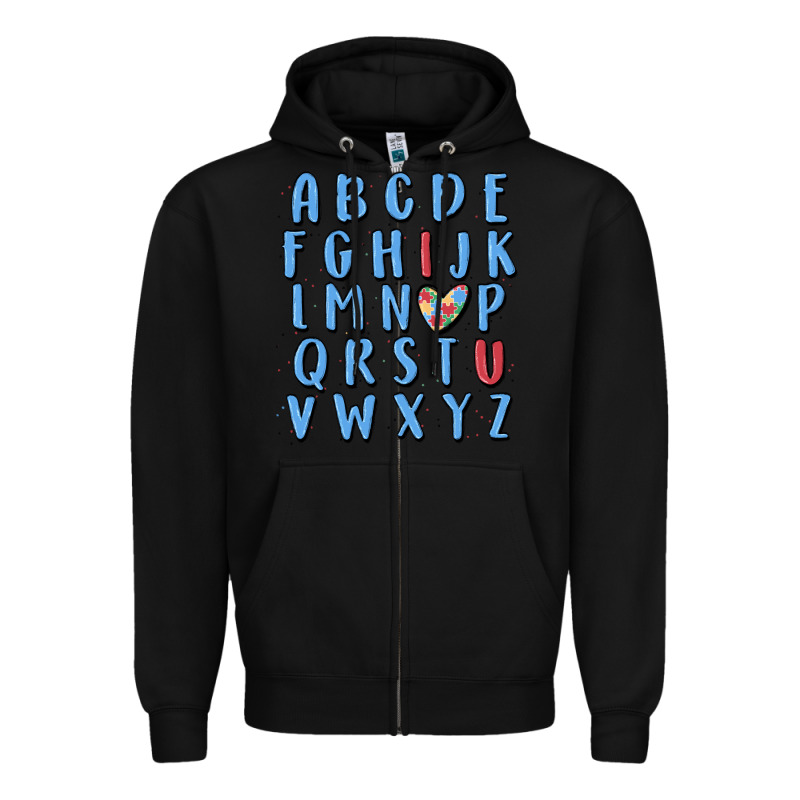 Alphabet Autism Awareness Zipper Hoodie by MaliasSmallBusiness | Teevron