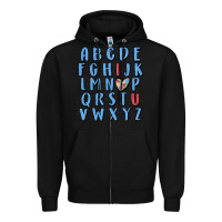 Black alphabet autism awareness Zipper Hoodie - MaliasSmallBusiness