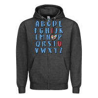Charcoal Heather alphabet autism awareness Zipper Hoodie - MaliasSmallBusiness