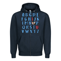 Navy alphabet autism awareness Zipper Hoodie - MaliasSmallBusiness