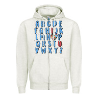 Oatmeal Heather alphabet autism awareness Zipper Hoodie - MaliasSmallBusiness