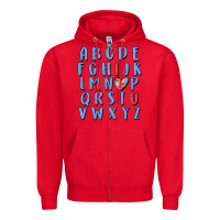 Red alphabet autism awareness Zipper Hoodie - MaliasSmallBusiness