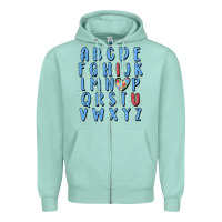 Seafoam alphabet autism awareness Zipper Hoodie - MaliasSmallBusiness