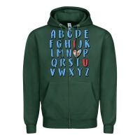 Sports Green alphabet autism awareness Zipper Hoodie - MaliasSmallBusiness