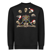 Black christmas human skeleton and skulls Heavyweight Sweatshirt - FaDigitalArtStudio