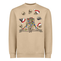 Mushroom christmas human skeleton and skulls Heavyweight Sweatshirt - FaDigitalArtStudio