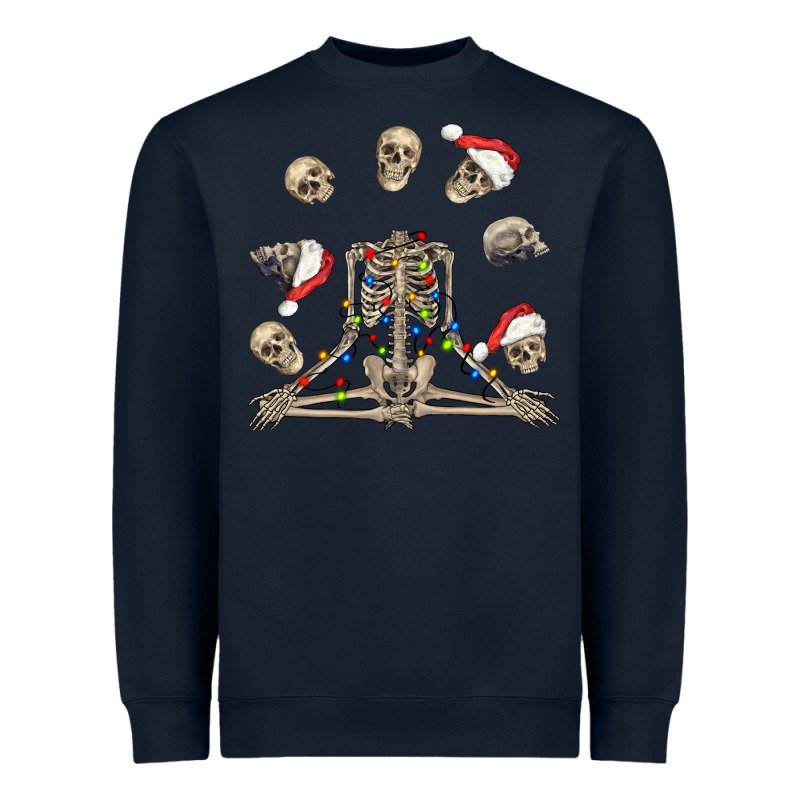 Christmas Human Skeleton And Skulls Heavyweight Sweatshirt by FaDigitalArtStudio | Teevron