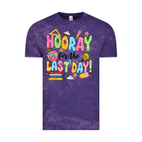 Cloud Purple hooray for the last day black Vintage Tee - JahusDesignShop