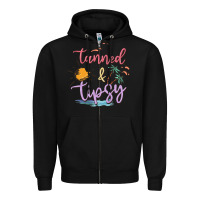 Black tanned and tipsy Zipper Hoodie - MaliasSmallBusiness