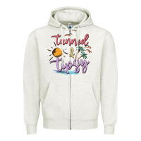 Oatmeal Heather tanned and tipsy Zipper Hoodie - MaliasSmallBusiness