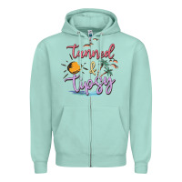Seafoam tanned and tipsy Zipper Hoodie - MaliasSmallBusiness