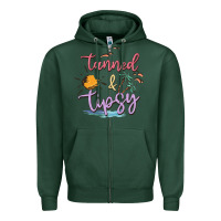 Sports Green tanned and tipsy Zipper Hoodie - MaliasSmallBusiness