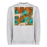 Heather Grey western charolais cow seamless pattern Heavyweight Sweatshirt - HRA Design Shop
