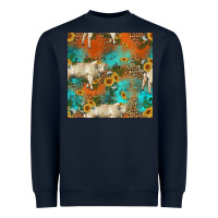 Navy western charolais cow seamless pattern Heavyweight Sweatshirt - HRA Design Shop