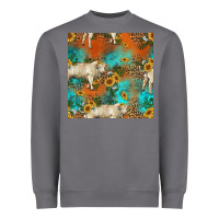 Western Charolais Cow Seamless Pattern Heavyweight Sweatshirt | Teevron