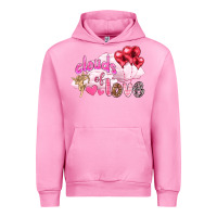 Fuchsia Pink Clouds of love with balloons Valentine's Day Urban Hoodie - HowdyJamesFarm