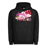 Pigment Black Clouds of love with balloons Valentine's Day Urban Hoodie - HowdyJamesFarm