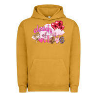 Pigment Peanut Butter Clouds of love with balloons Valentine's Day Urban Hoodie - HowdyJamesFarm