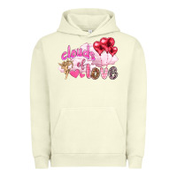 Pigment Pistachio Clouds of love with balloons Valentine's Day Urban Hoodie - HowdyJamesFarm