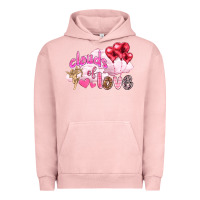 Pigment Salmon Clouds of love with balloons Valentine's Day Urban Hoodie - HowdyJamesFarm
