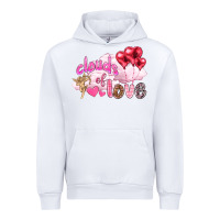 White Clouds of love with balloons Valentine's Day Urban Hoodie - HowdyJamesFarm