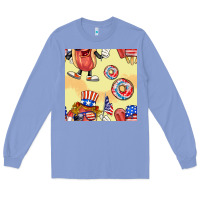 Colony Blue patriotic hotdog ice cream donat Long Sleeve Tee - BundleAndBundleShop
