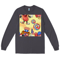 Smoke patriotic hotdog ice cream donat Long Sleeve Tee - BundleAndBundleShop