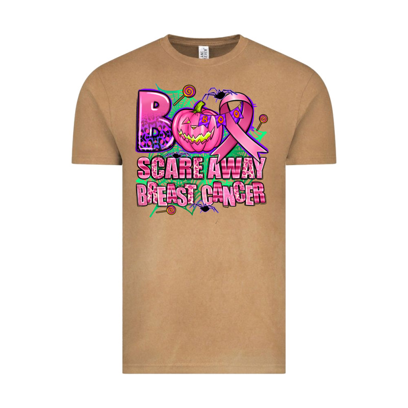 Halloween Boo With Cancer Ribbon Breast Cancer Sca Vintage Tee by AdoDesignShop | Teevron