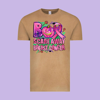 Halloween Boo With Cancer Ribbon Breast Cancer Sca Vintage Tee Designed By Adodesignshop