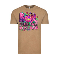 Vintage Coffee halloween boo with cancer ribbon breast cancer sca Vintage Tee - AdoDesignShop